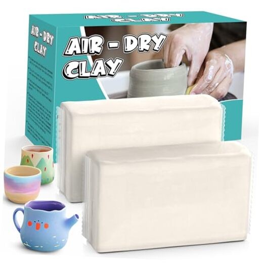 Air Dry Clay, Natural White Modeling Clay for Kids, Premium Pottery Wheel Clay 