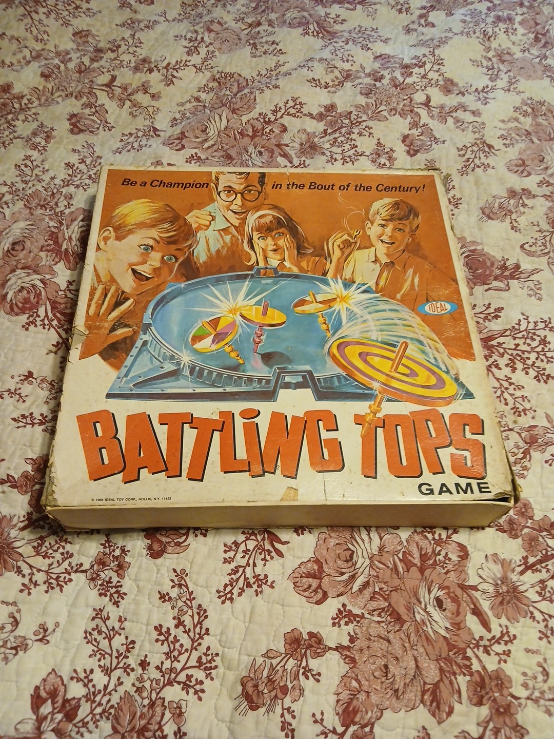VINTAGE 1968 IDEAL TOYS BATTLING TOPS ORIGINAL GAME IN BOX Incomplete