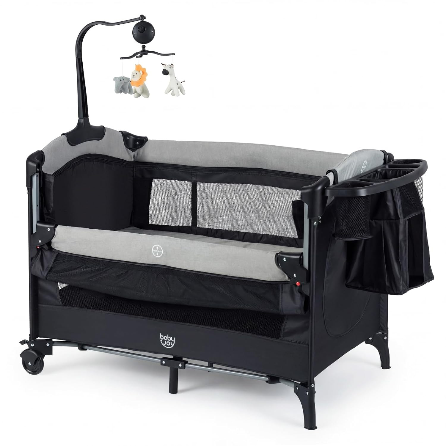 5-In-1 Pack and Play, Baby Bedside Sleeper with Bassinet, Portable Baby Playard 