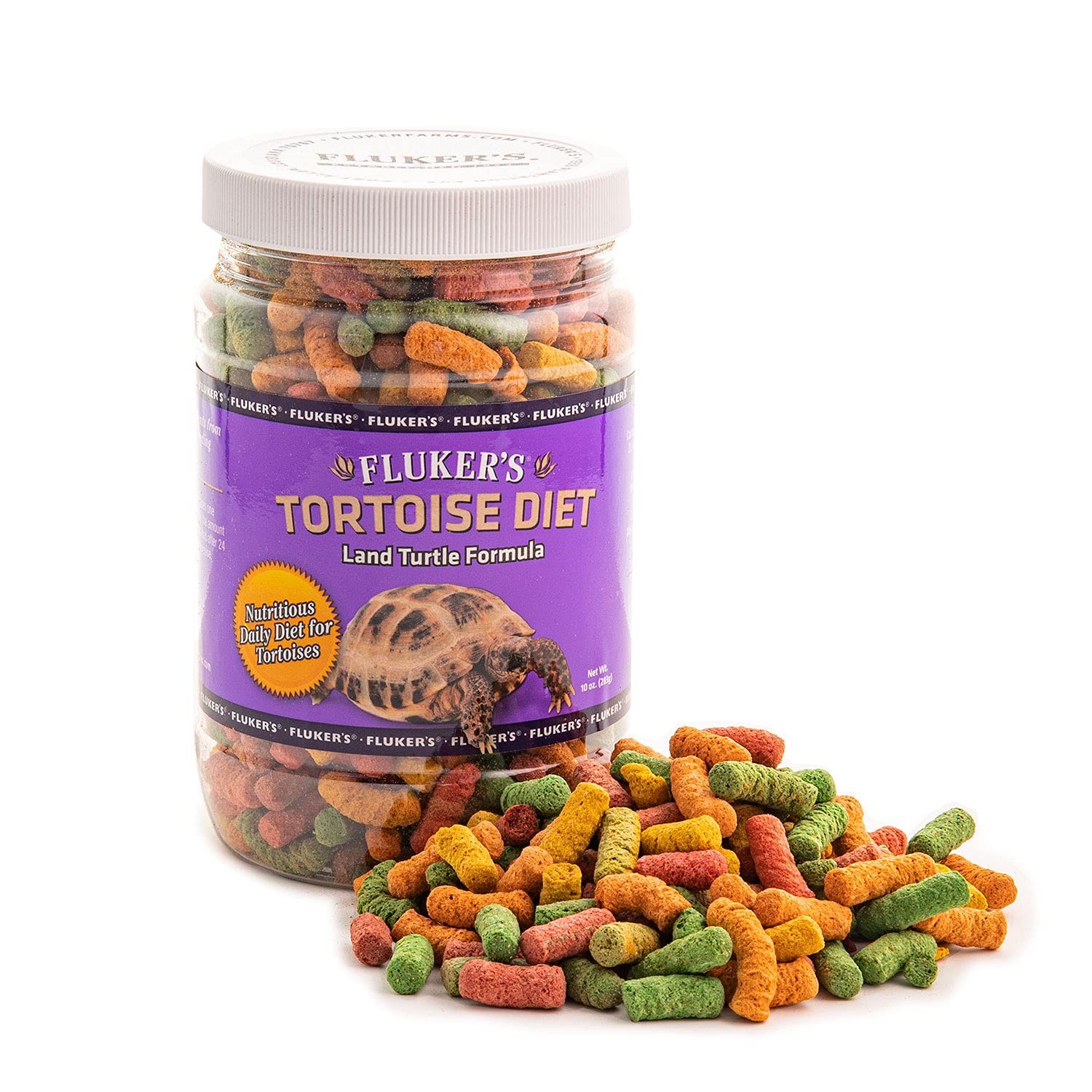 Fluker's Tortoise Diet, Large Pellet Food - Land Turtle 10 Ounce (Pack of 1) 