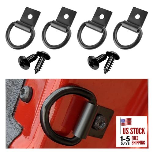 4PCS D Rings Heavy Duty & Tie Down Anchor with a Robust 1500 Pound,Trailer Tie 