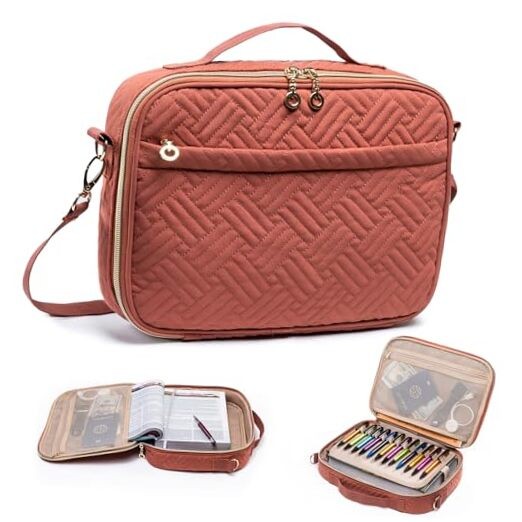  Bible Cover for Women - Stylish Large Bible Bag - Journal Case Medium Rosewood