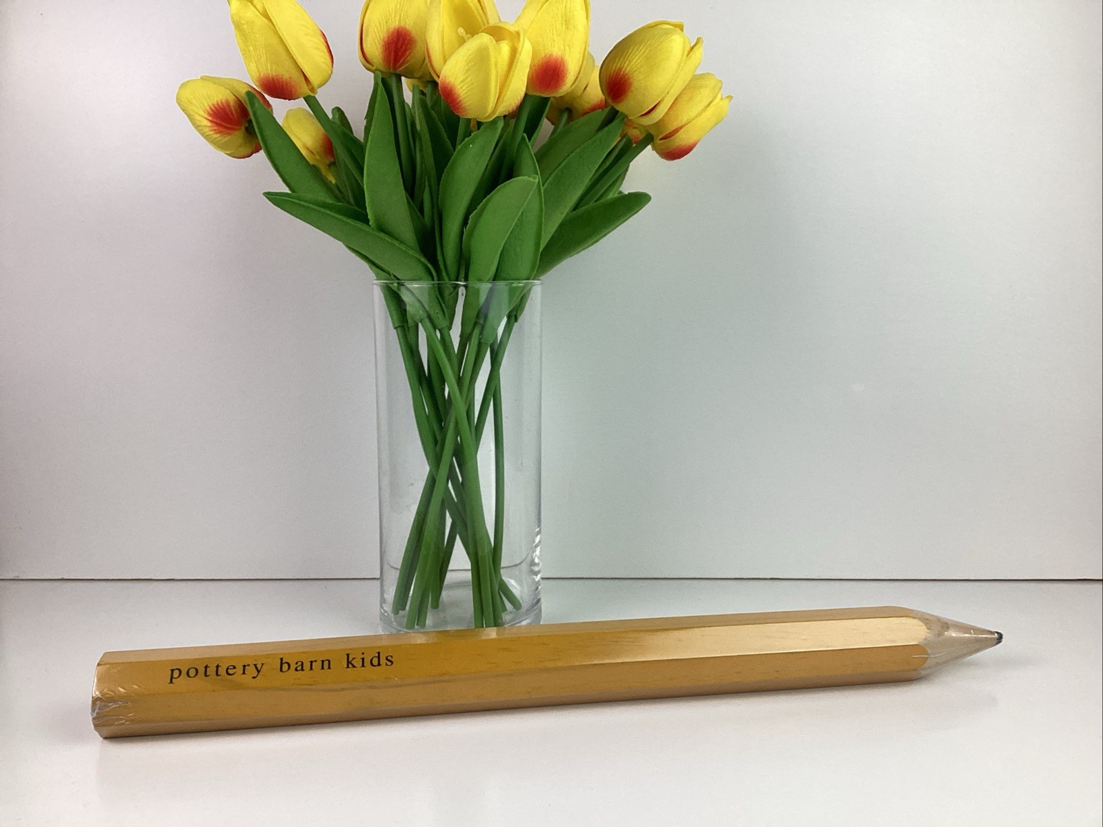Pottery Barn Kids GIANT Jumbo Size Yellow Lead Wood Pencil 16" NEW Sealed