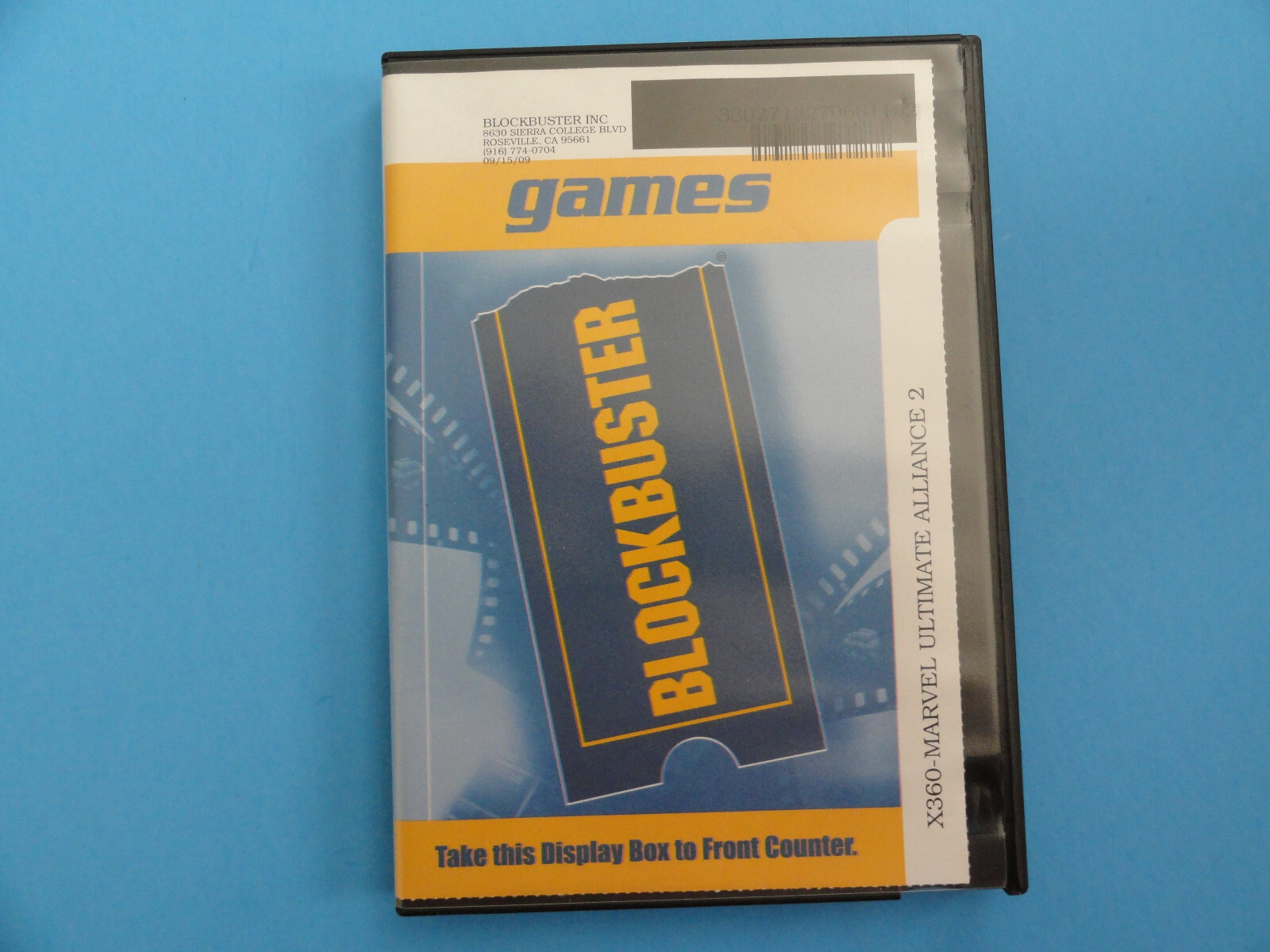 XBOX 360 MARVEL ULTIMATE ALLIANCE 2 BLOCKBUSTER VIDEO RENTAL CASE - NO GAME