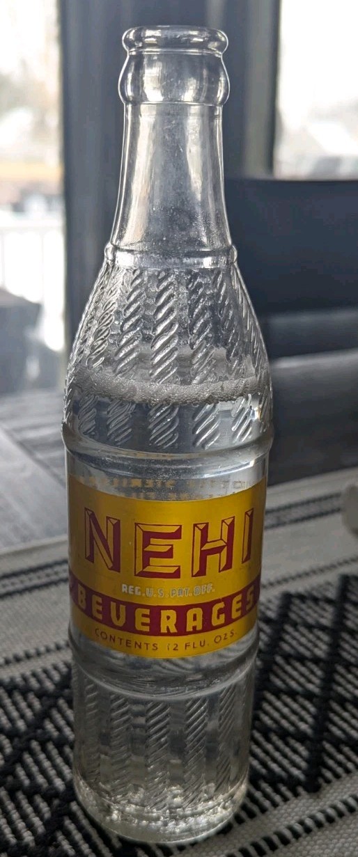 Vintage Nehi Beverage Glass Bottle 12 Fl Oz Design Patd 1925 