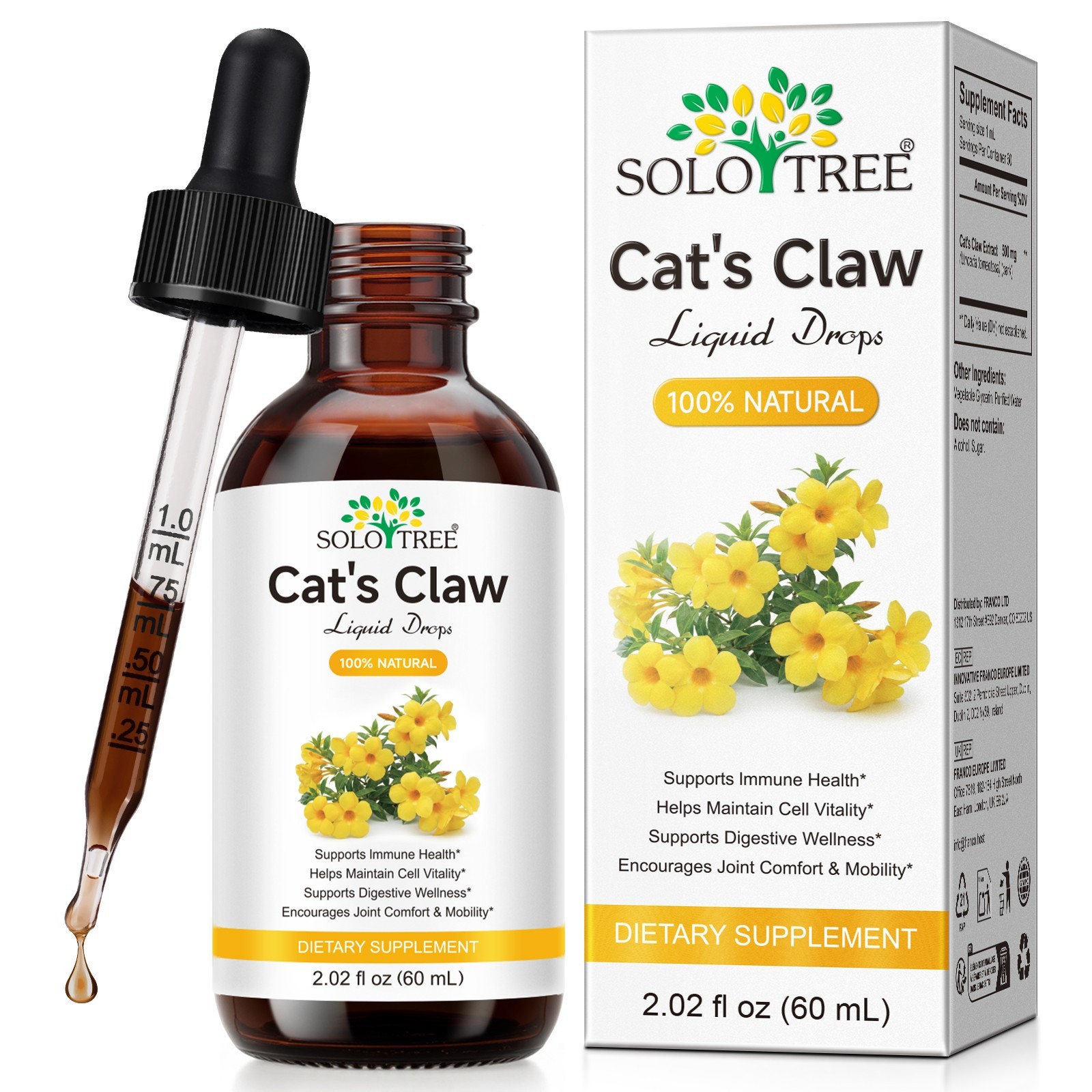 Cats Claw Oil Drops Immune Support Supplement - Cats Claw Herb Liquid Extract