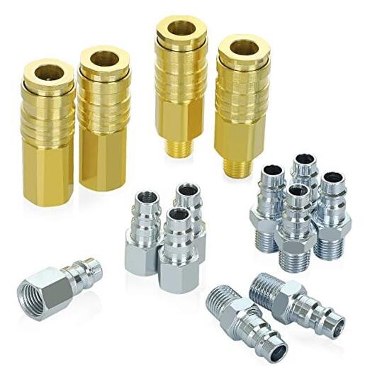  High Flow V-Style Air Fittings, Brass Quick High Flow Air Coupler and Plug