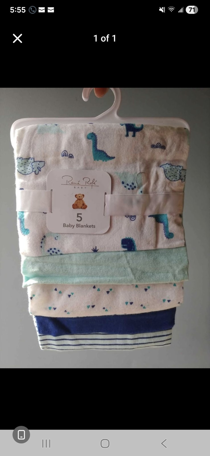 René Rofé Baby 5-Pack Multicolor Dinosaur Theme Unisex Baby Towels