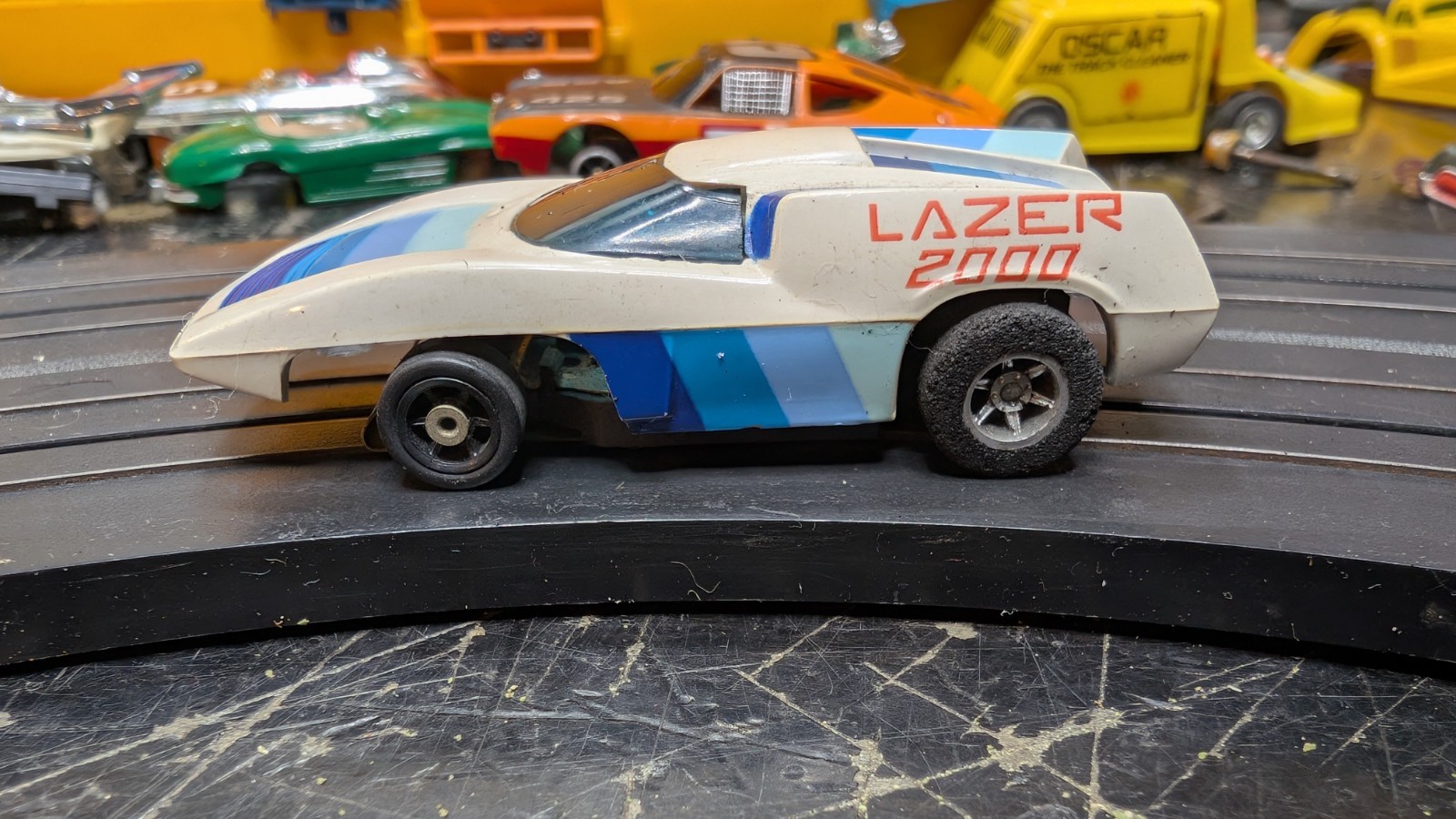 Vintage 1982 AFX Aurora Lazer 2000 Wall Climber HO SCALE Slot Car runs