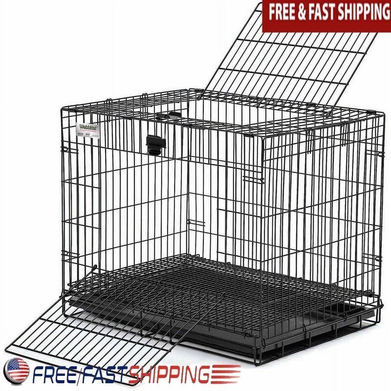 Folding Rabbit Cage Pet Habitat Easy Setup Durable Slide Latch Hygienic Design