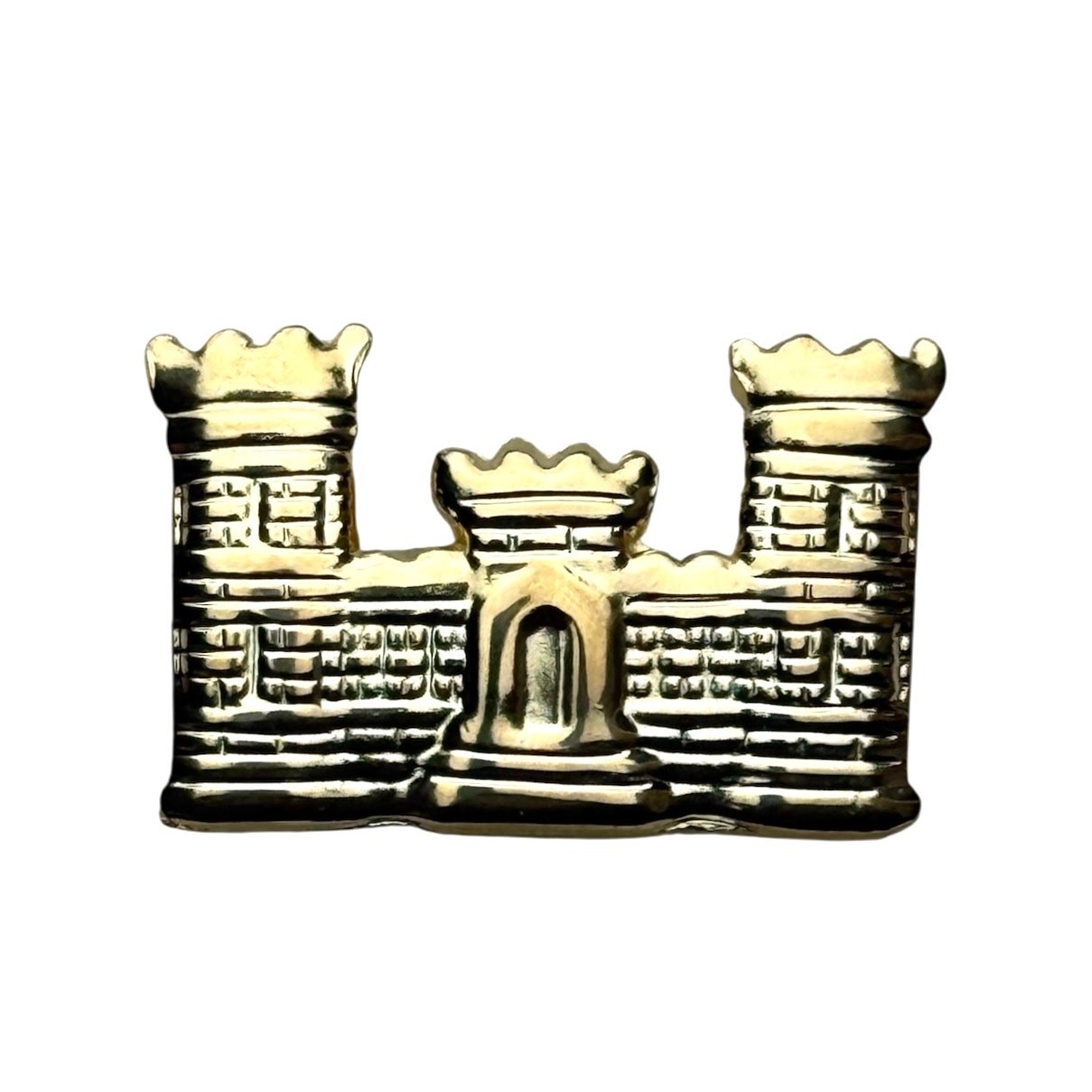 Military Engineer 1.25 x .75  inch Pin - Gold Plated Finish F1D25M