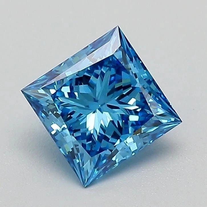 Pretty Blue Color Princess Cut 1 CT Lab Grown Diamond Loose VVS1 Certified P959
