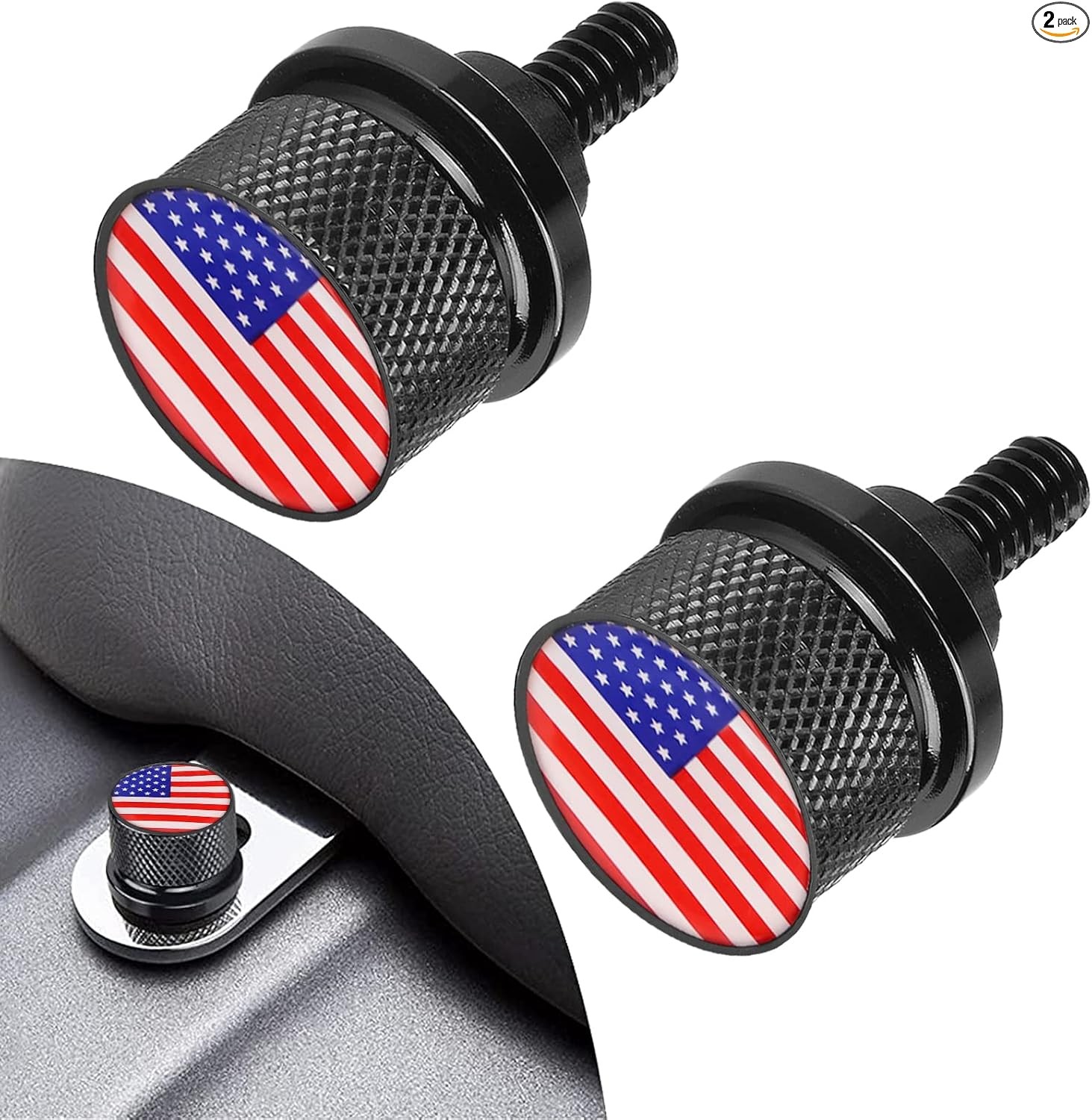 2 PCS Stainless Steel Knurled Fender Seat Bolt Screw 1/4"-20 Thread Compatible w