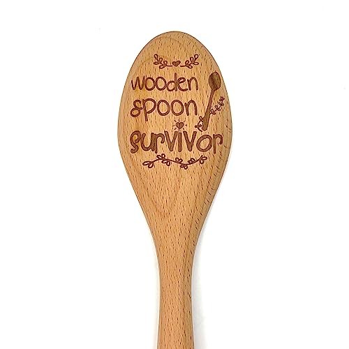 Wooden Spoon Survivor Cooking Spoon, Sturdy Wooden Cooking Utensil, Funny Old 