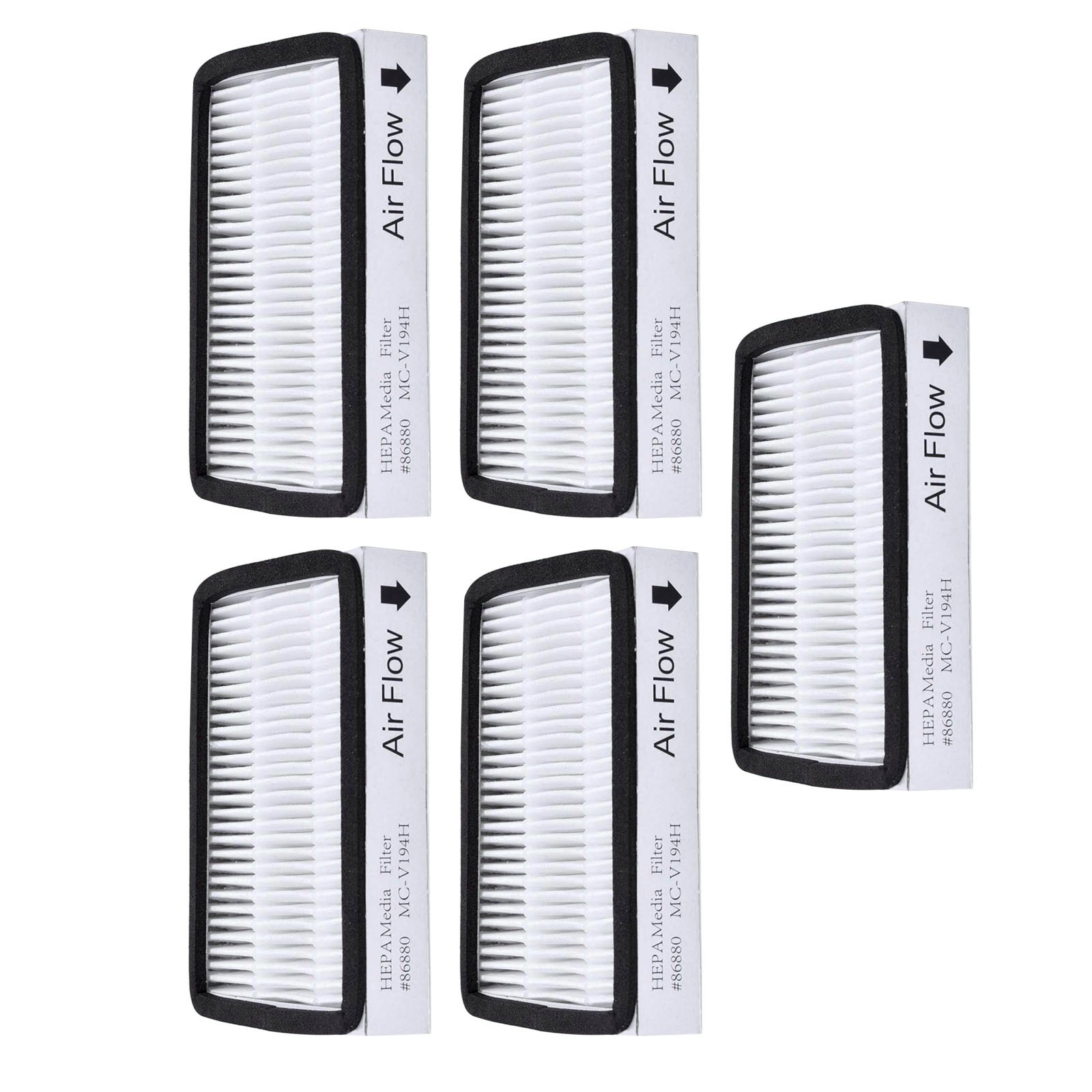 Five * For Kenmore EF-2 86880 Exhaust Vacuum HEPA Media Filters Replacement