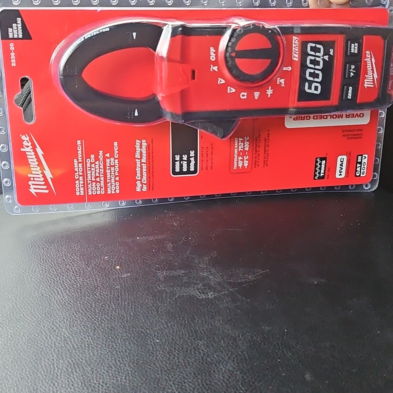 Milwaukee 2236-20 600A Clamp Meter CAT III 600V High Contrast Display