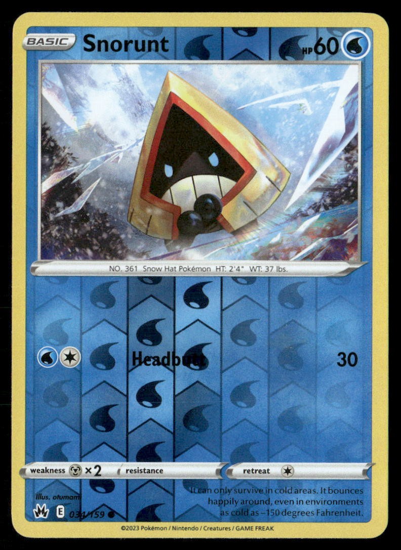Snorunt Reverse Holofoil Common Crown Zenith 034/159 NM