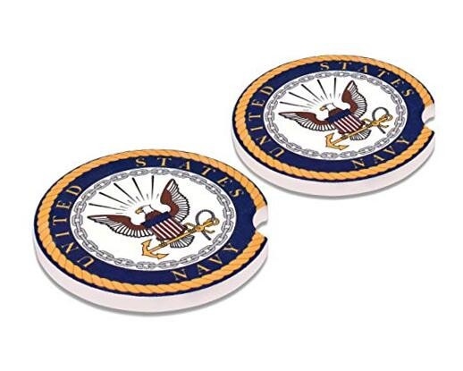  Officially Licensed United States Navy Automotive Ceramic Coasters (2.6" 