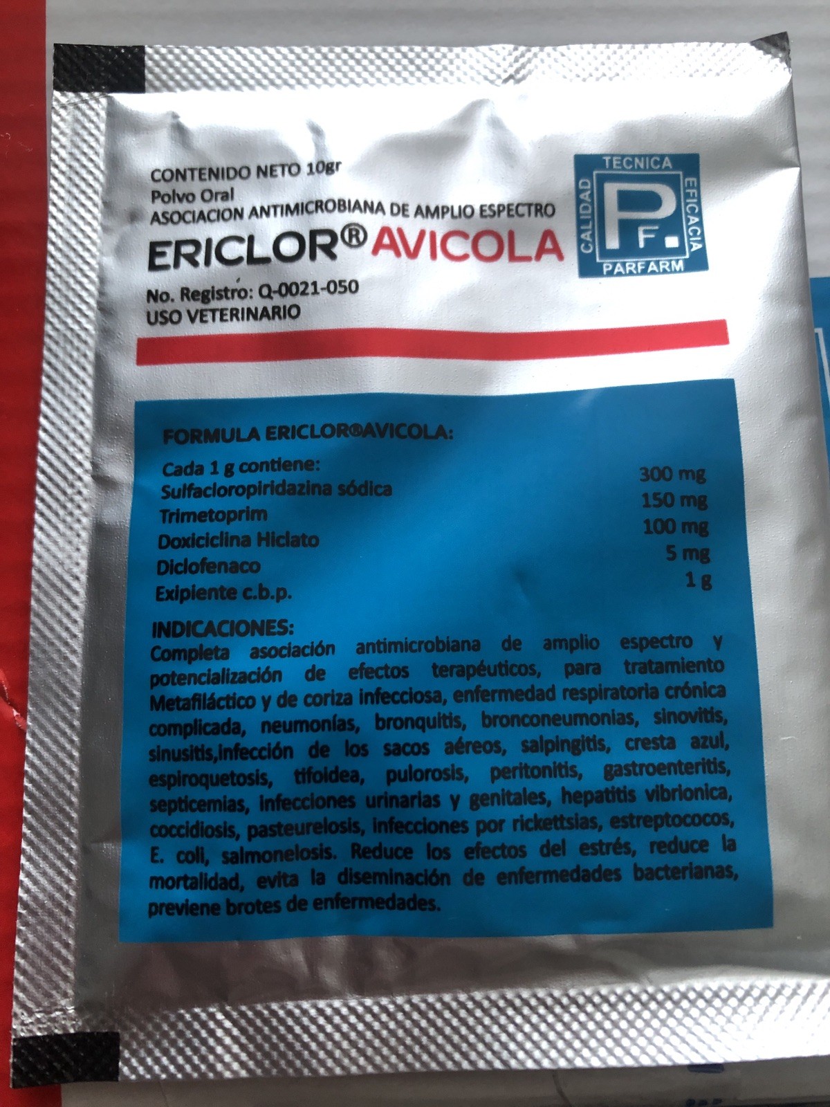 Ericlor Avicola 10 g
