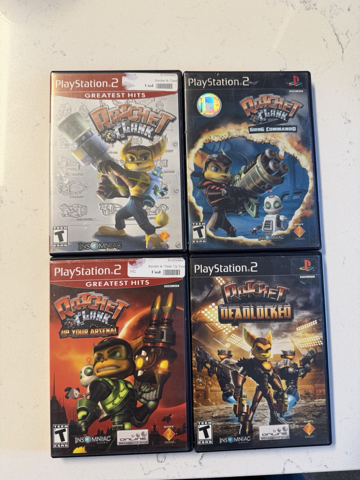 Ratchet & Clank, Going Commando, Up Your Arsenal, Deadlocked PS2 lot