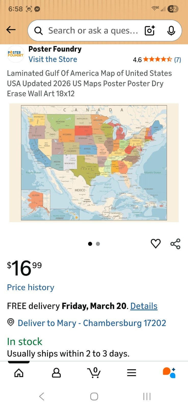 Poster Foundry 2025-2026 America States Tour Poster Dry Erase