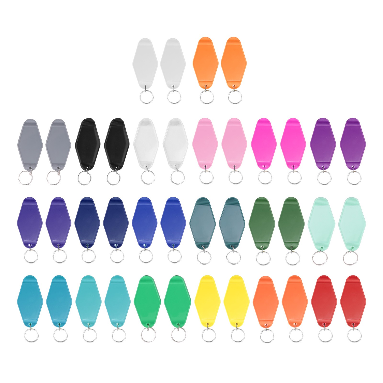 40Pcs Vintage Motel Keychains 20 Colors Hotel Keychains Blank Heat Transfer4082
