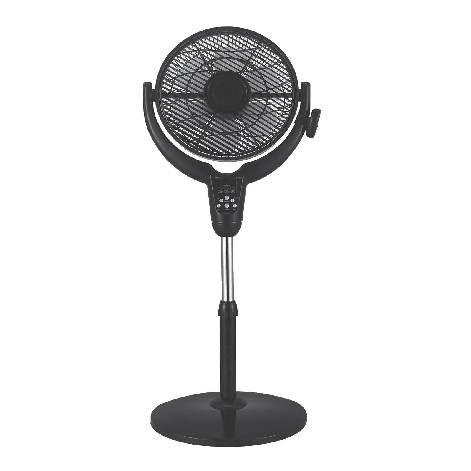 Optimus 14 Inch Louver Rotating Oscil Pedestal Air Circulator with Remote, LED a