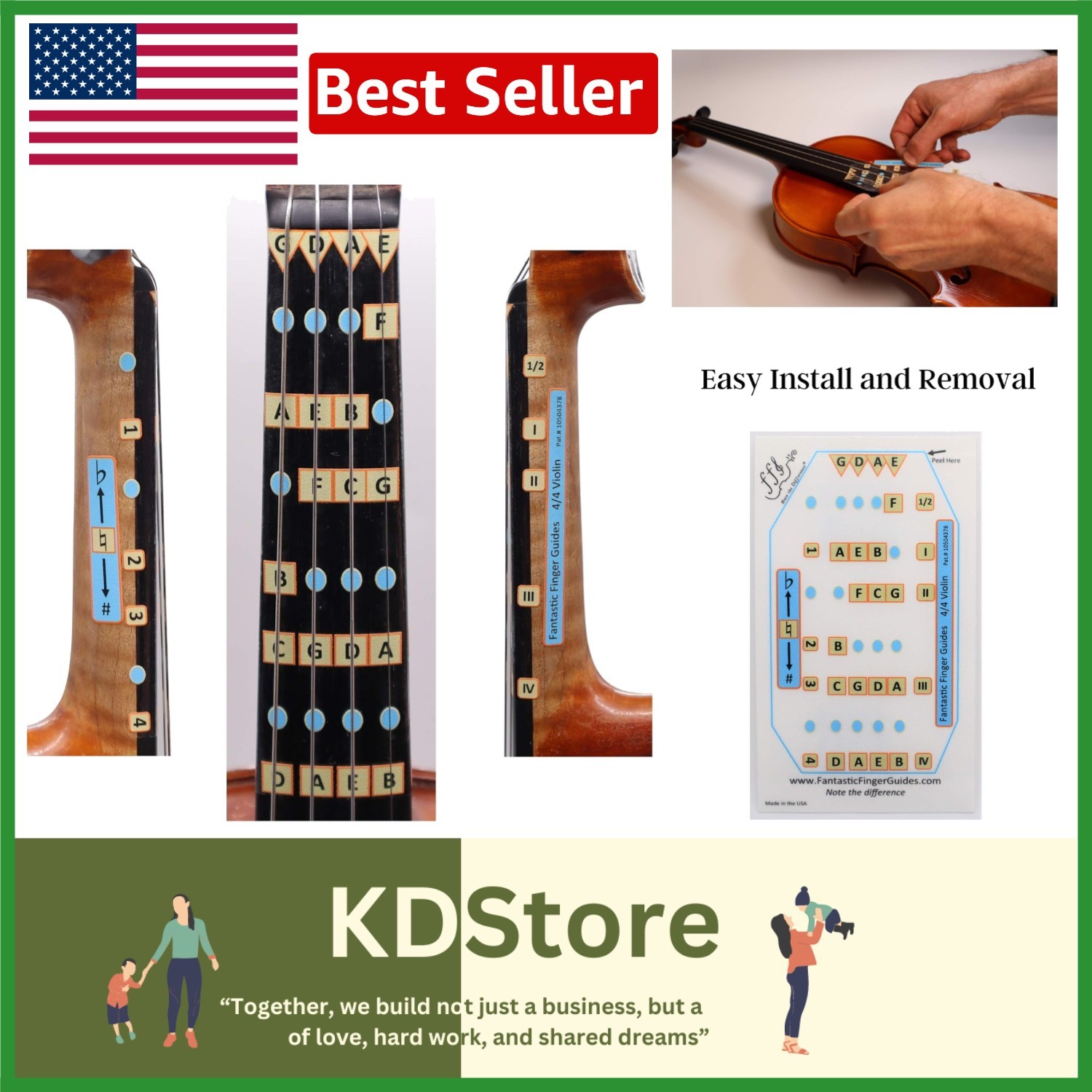 Effective Violin Learning Aid with Fingerboard Stickers for Easy Note Navigation