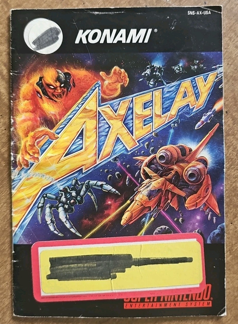 Axelay Instruction Booklet Super Nintendo SNES Manual Only Vintage