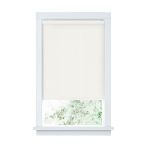  Basics Cordless Fabric Roller Shade, Easy to Install 22"W x 72"H 1 White