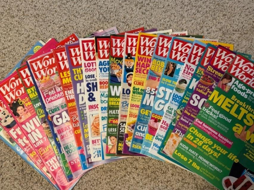Woman's World Magazines Lot of 22 From 2002 to 2012 Diets Crafts Stories Recipes