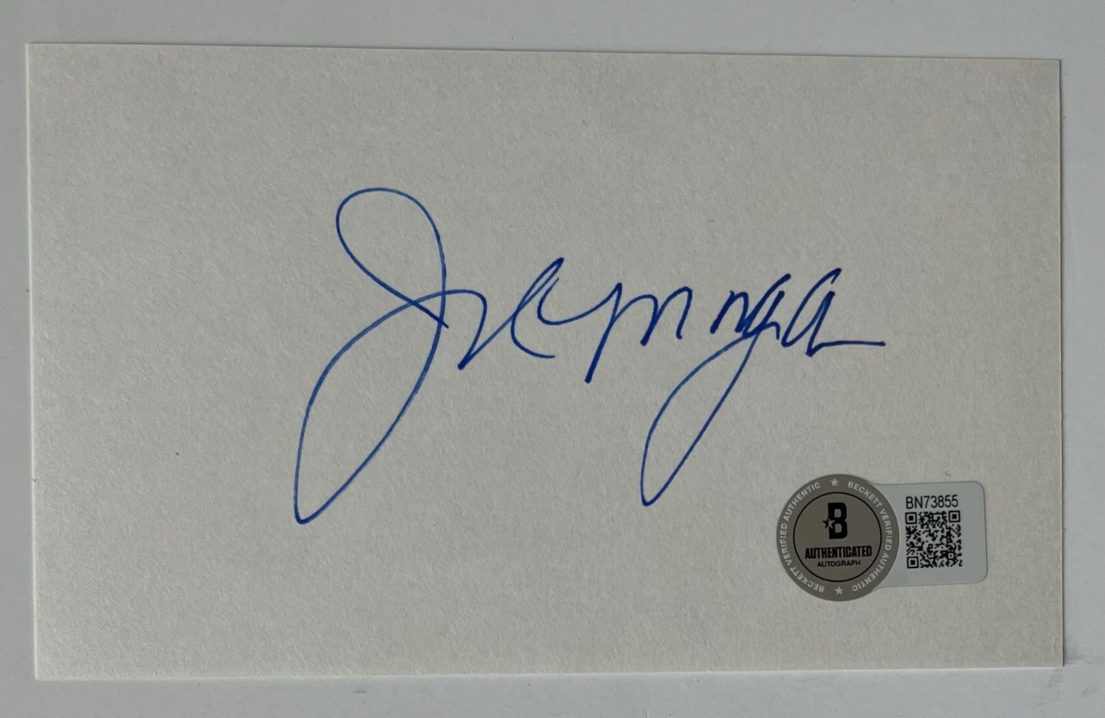 Joe Morgan HOF Reds Signed Autographed 3x5 Index Card - Beckett BAS