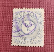 Lot 5. Brazil 1884 Fifty Reis Used VF