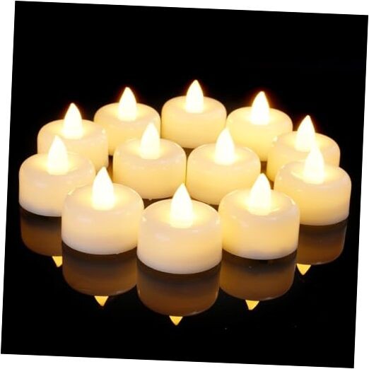  24Pack Flameless LED Tea Lights Candles Battery Operated, 24 Pack White