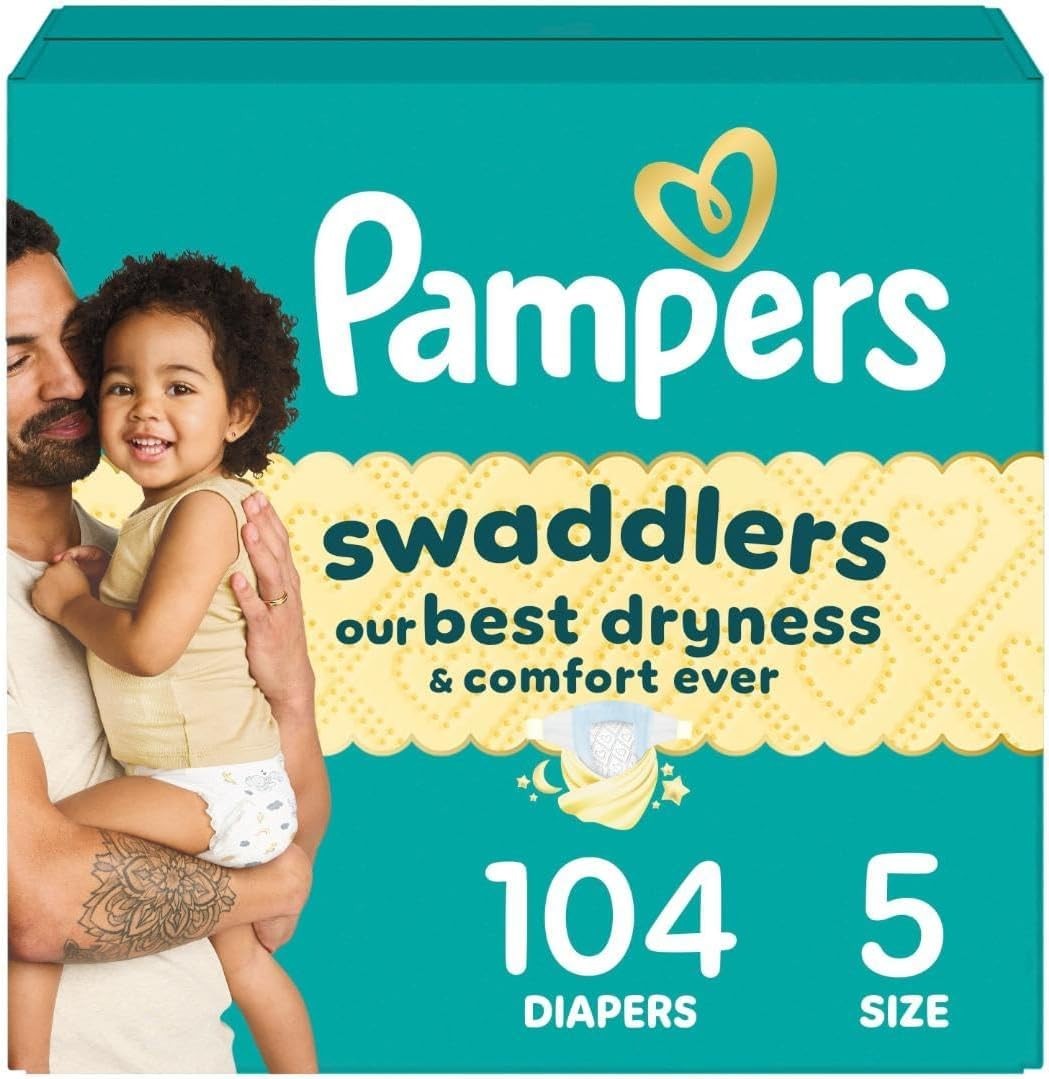 Diapers Swaddlers Size 5 104 Count Ultra Absorbent Pampers Baby Disposable