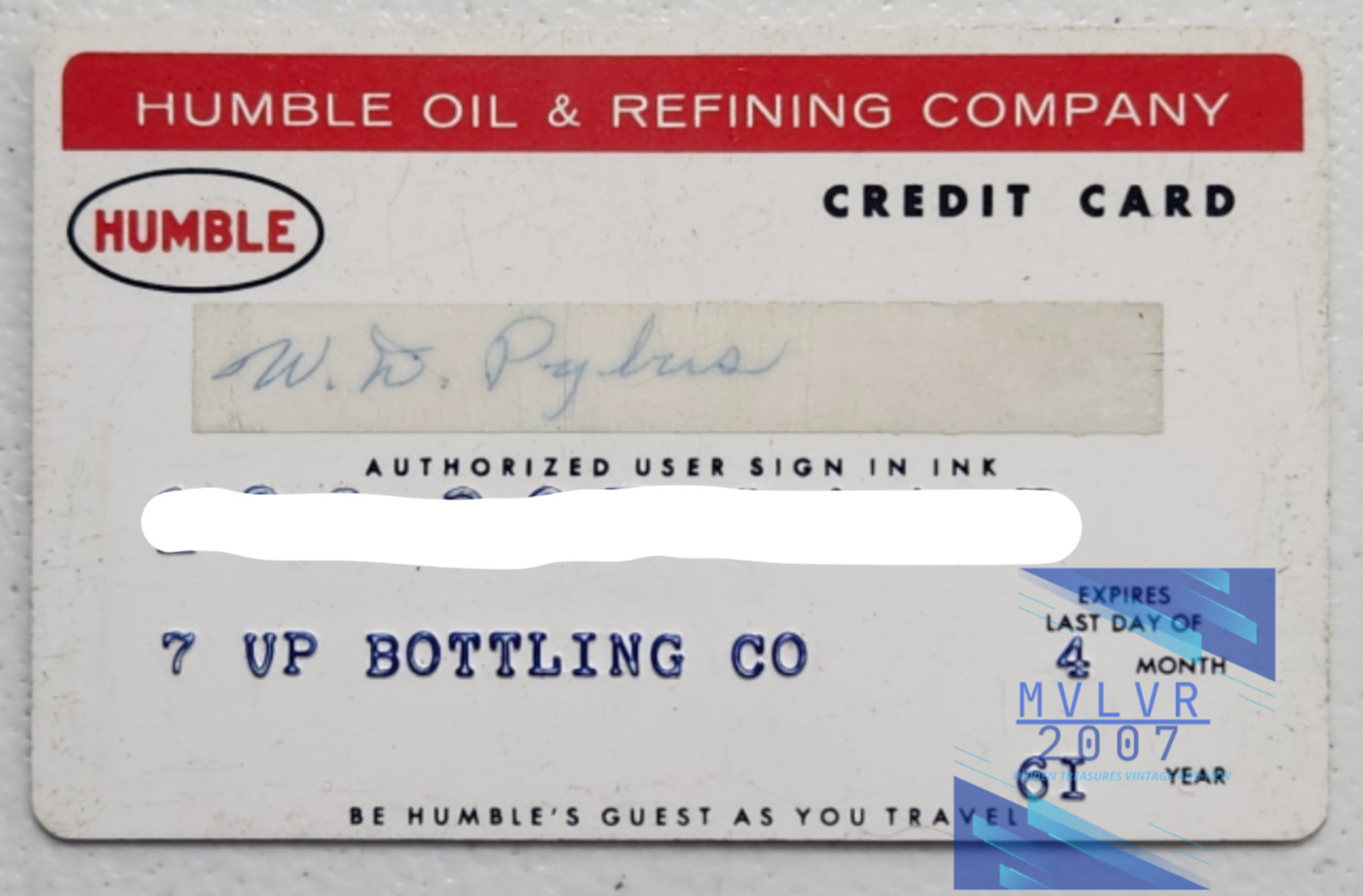 Vintage Humble Oil Refining Company For 7up Bottling Co.