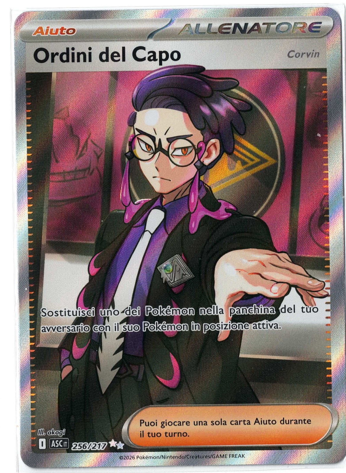 Pokemon Card – Orders of the Chief – ASCit 256/217 – Near Mint – ITA