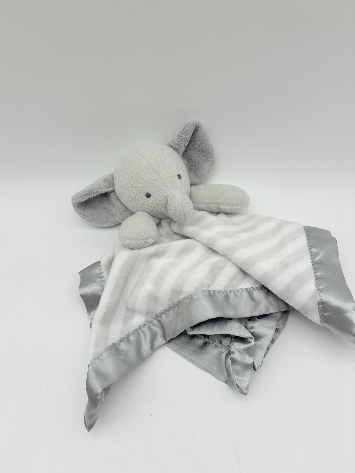 Cloud Island Elephant Blanket Lovey Plush Gray White Striped Target Nursery 7