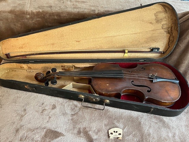 Old Antique Violin Hopf Full Size with Bow And Case (G8B) Collectors