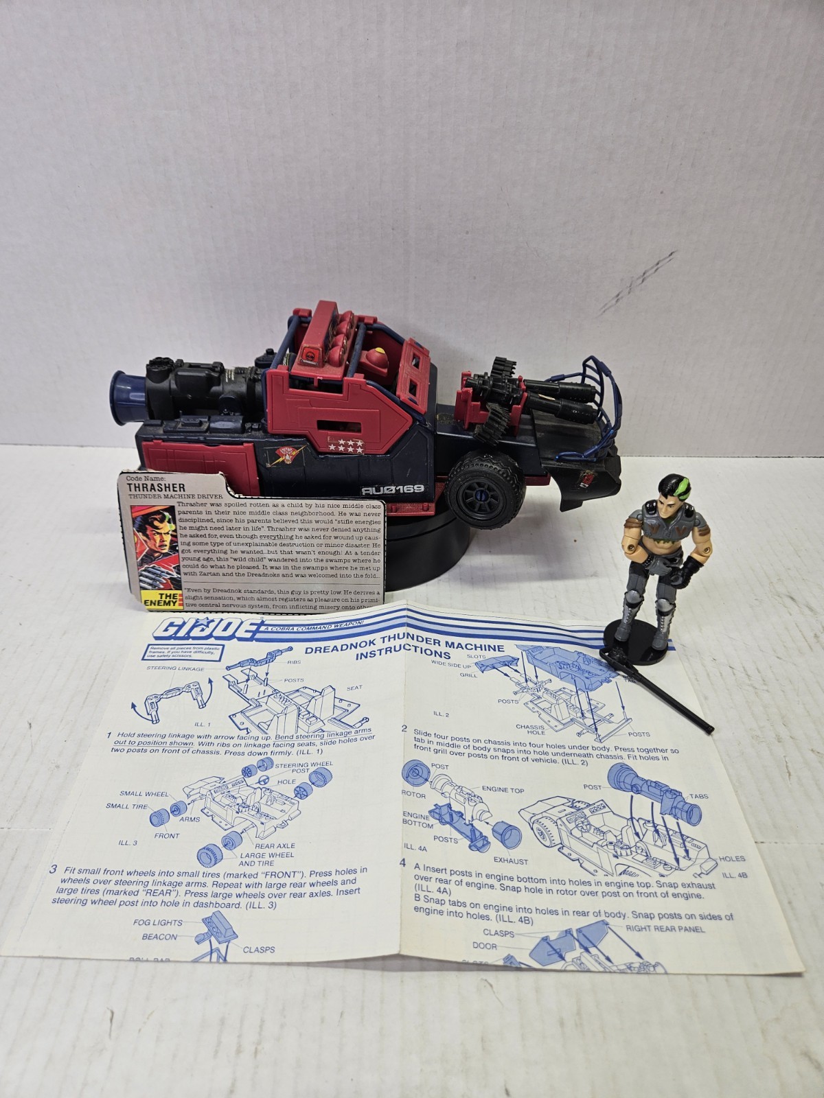 GI Joe ARAH Dreadnok Thunder Machine 99% Complete With Thrasher 1986 Hasbro