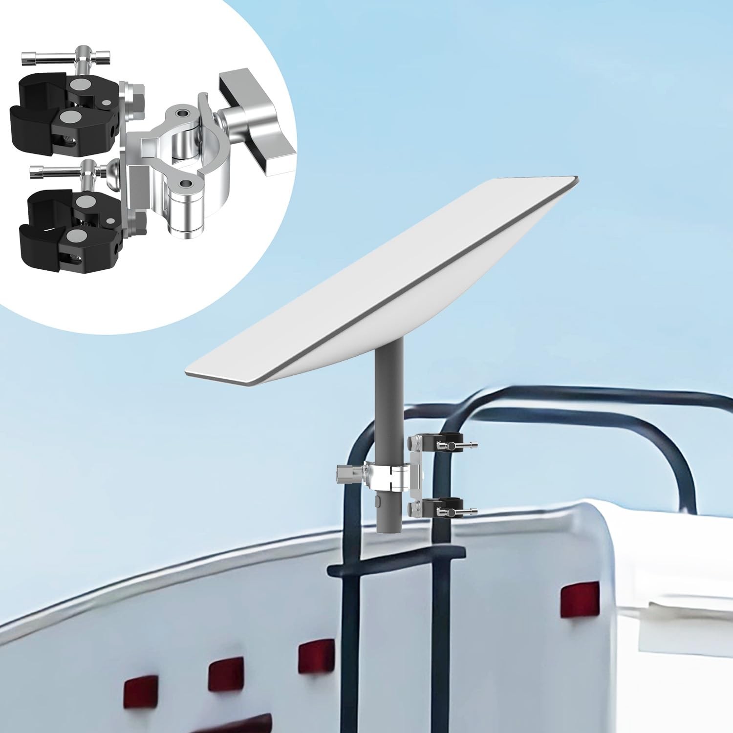 Universal Mounting Clamp for V1 and V2 Starlink Dish, RV Ladder Tubing Holder...