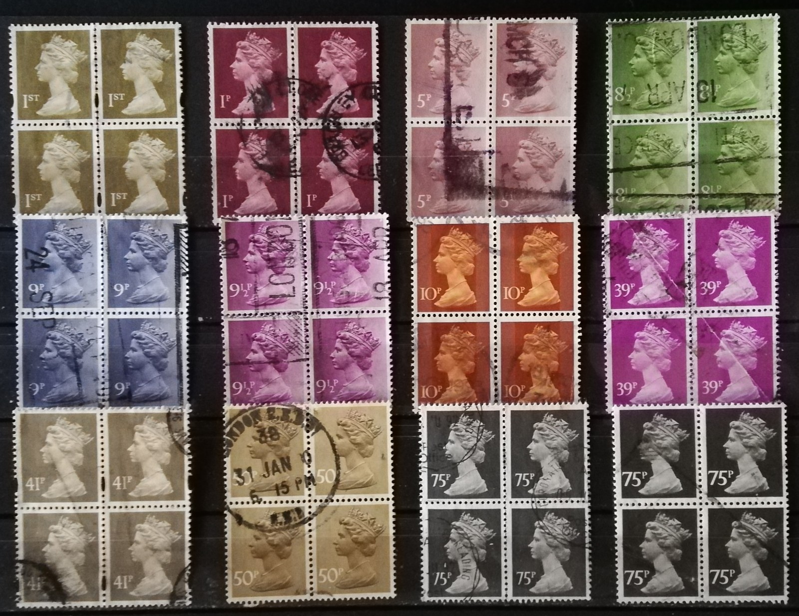 GREAT BRITAIN QE II DEFINITIVES USED LOT