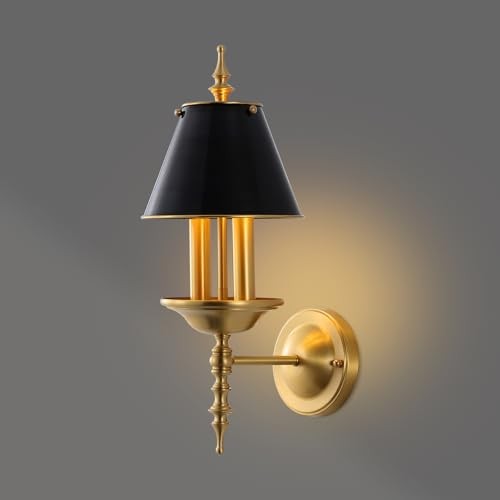 Brass Wall Sconce 2-Lights Modern Gold Black Bathroom Wall Gold/Black-2-Lights