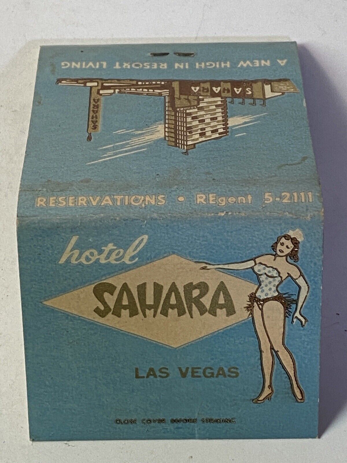 Vtg 1960 Lion Feature Matchbook Cover Sahara Hotel & Casino Las Vegas