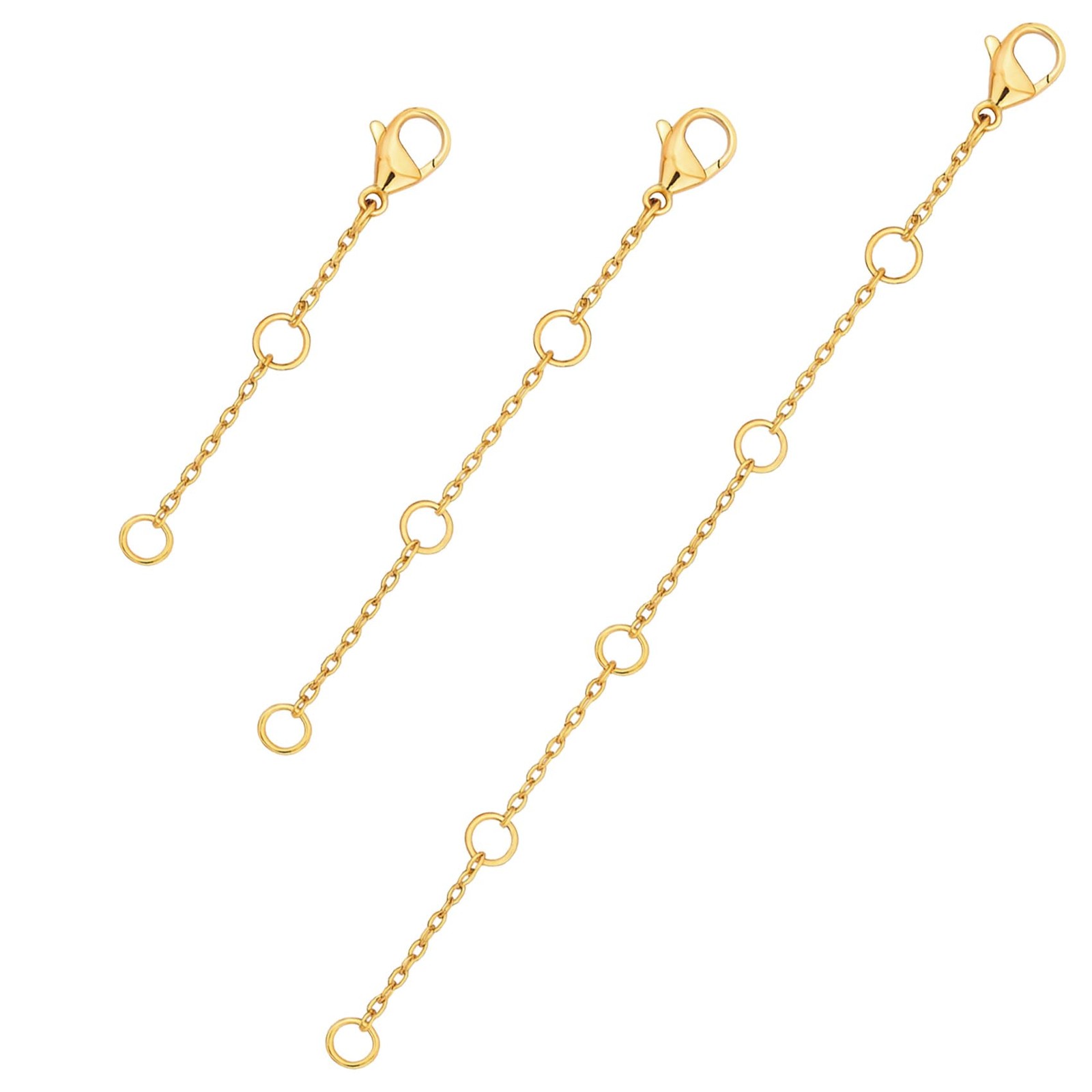 3 Pcs Necklace Extenders for Women 14K Gold Plated 3 PCS, 