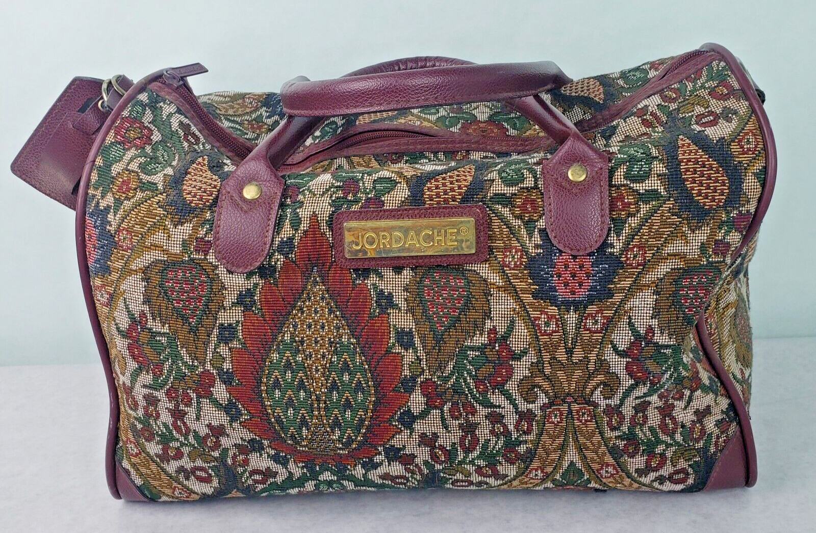 Jordache Floral Tapestry Carry On Bag 16"x12"x10" w/Handles