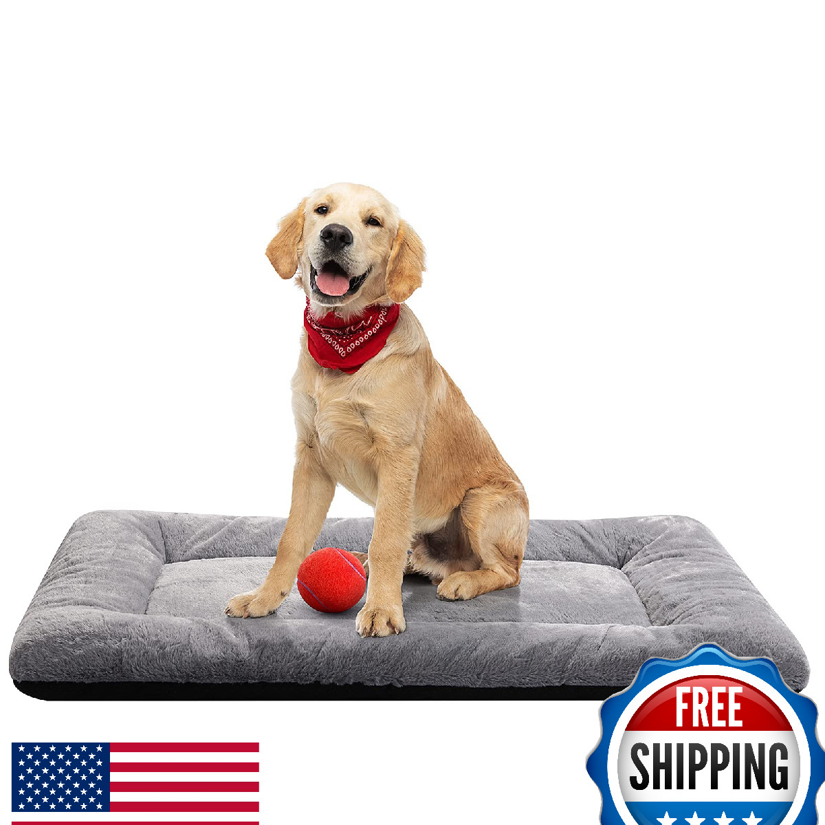 Dog Bed Crate Pad - Medium/Large, Ultra Soft, Washable, Anti-Slip, 36"x23"