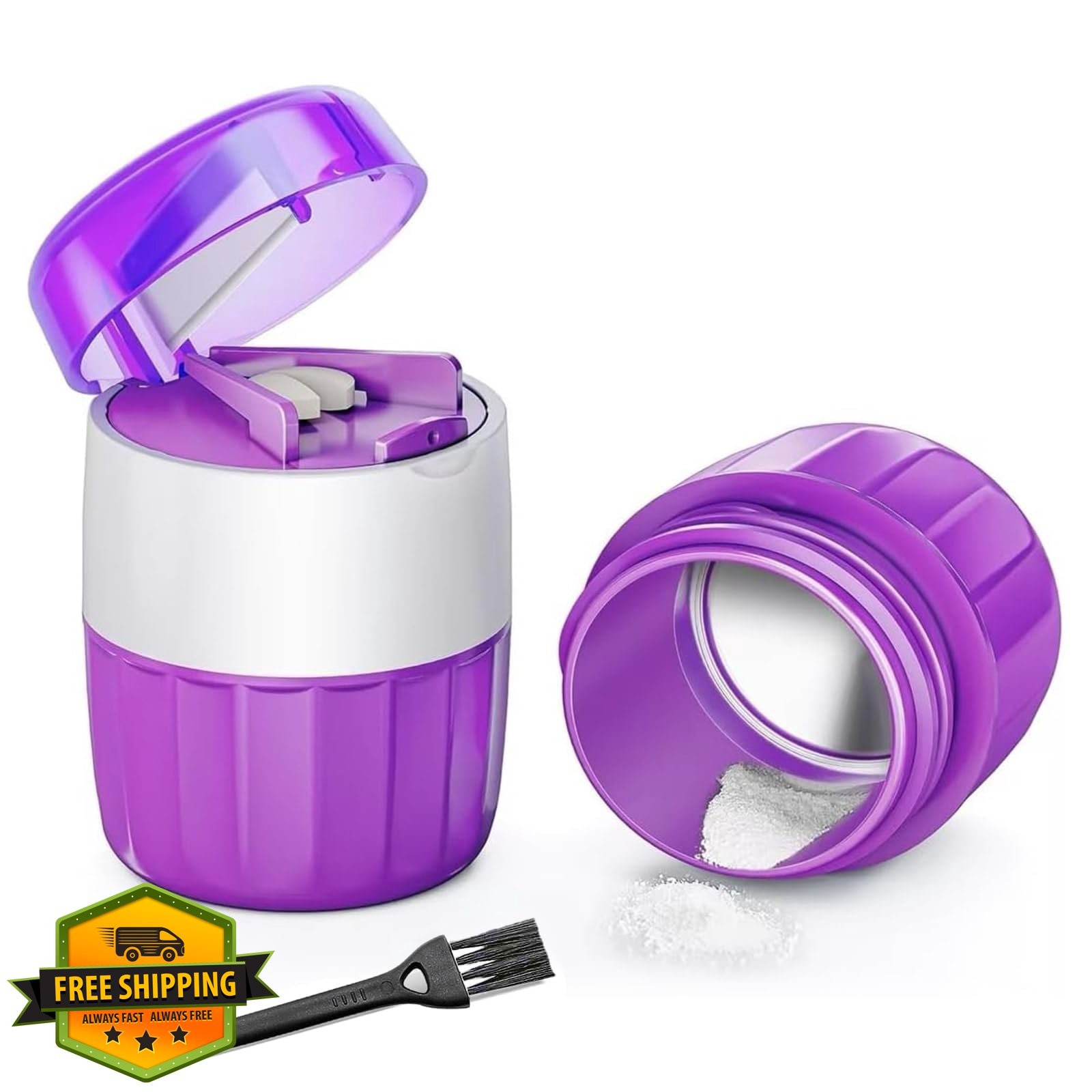 DEPAD 3-in-1 Pill Crusher Cutter Stainless Steel Grinder Storage