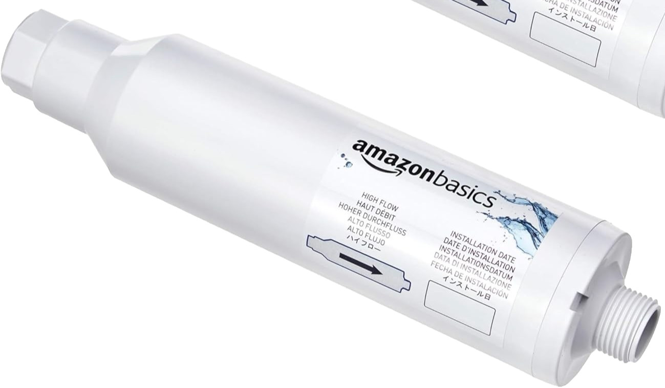 Amazon Basics Inline Water Filter, 20-Micron Sediment Filter, Reduces Bad Taste