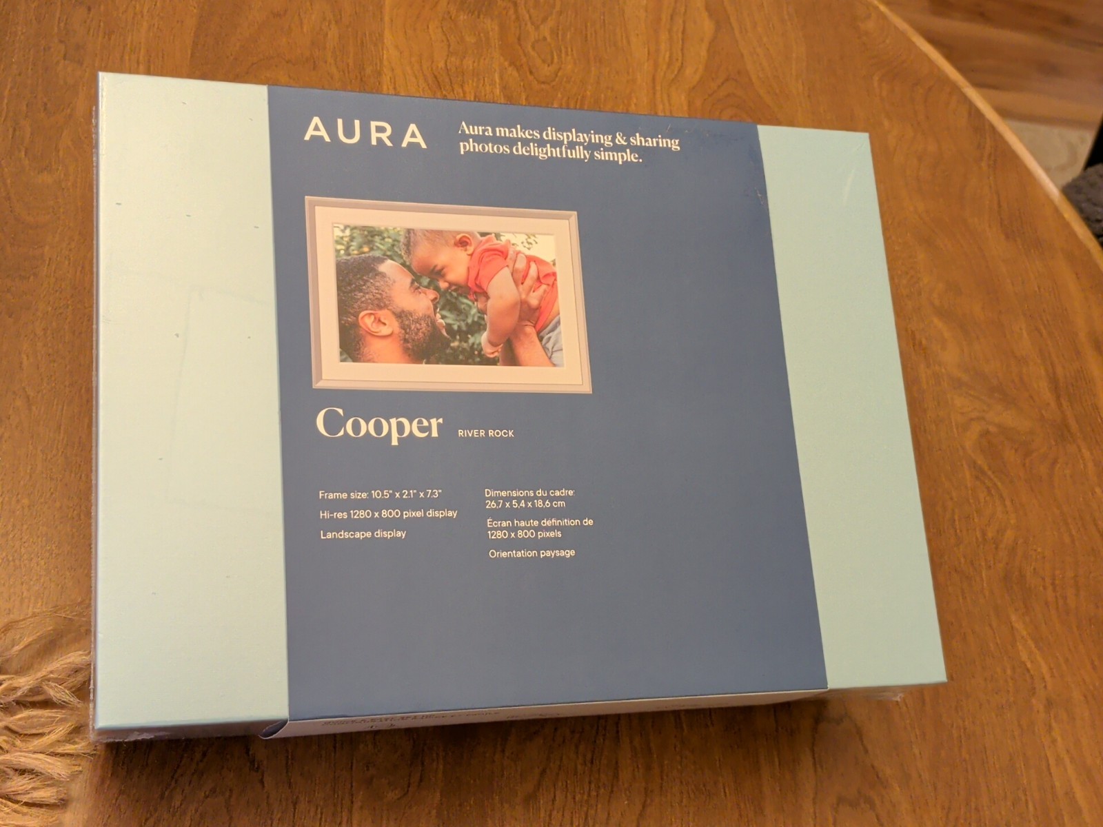 Aura Home 10.5" Cooper Digital Photo Frame, River Rock. New Sealed Fast Shipping